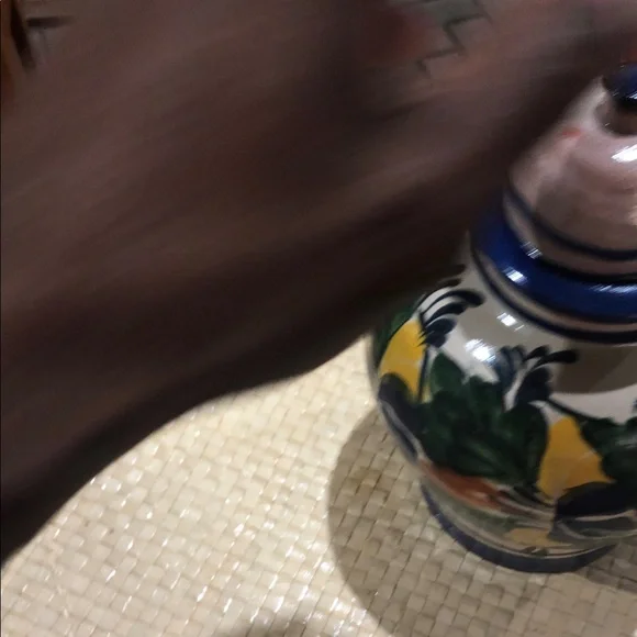Moroccan Hand-Painted Ceramic Ginger Jar with Lid — Multicolor Floral Design - Picture 2 of 4